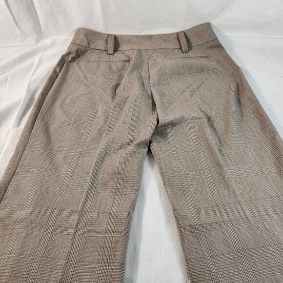 AB Studio Women's Professional Pants Size 4 Beige Plaid Straight Trousers Slacks - Picture 7 of 9